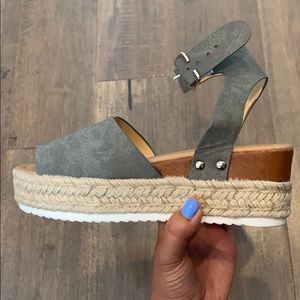 NEW Dark Grey Espadrille Sandal